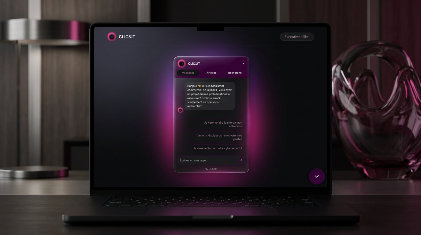 Agent commercial IA conversant avec un visiteur sur le site internet d'une entreprise